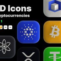 پک آیکونهای سه بعدی ارزهای دیجیتال